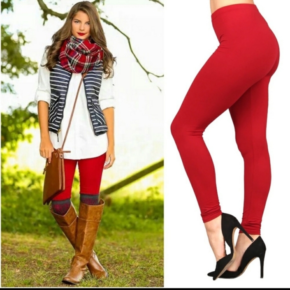 ValMarie Pants - 🔥SALE!Beautiful Ultra soft buttery winter solid red leggings